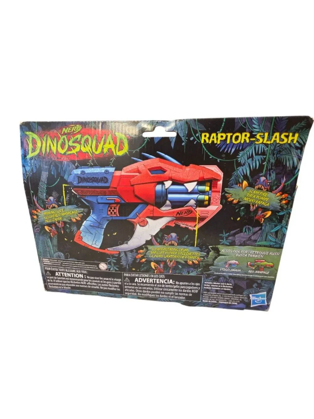 Nerf DinoSquad Raptor-Slash Dart Blaster 6-Dart Rotating Drum F2475 NIB